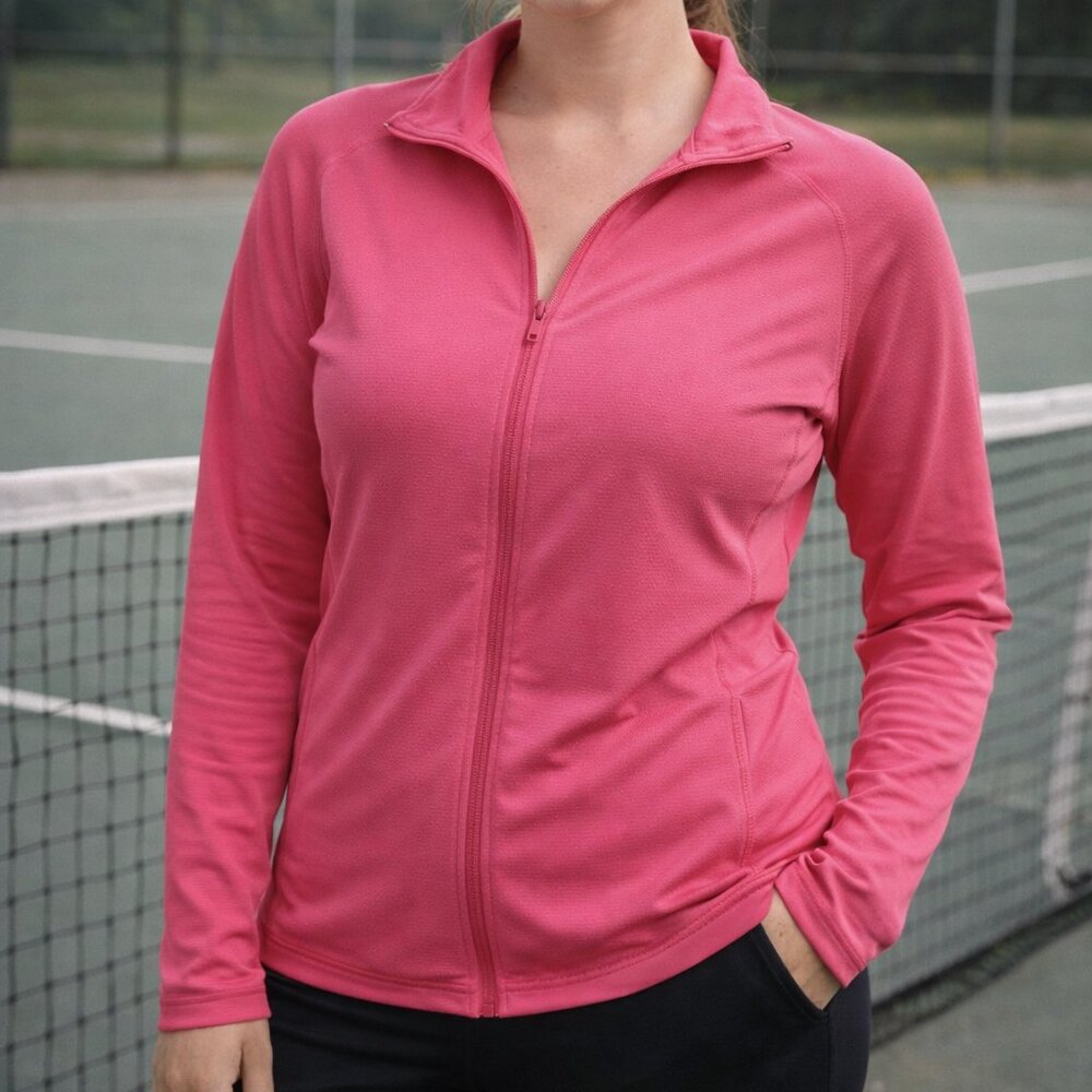Uniqlo AIRism Women’s Pink Zip Up Long Sleeve XL Lightweight Athletic